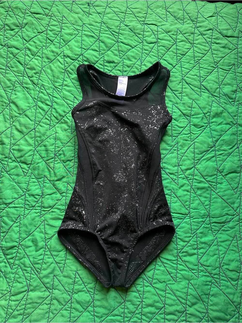 Kids Black Sparkle One-Piece Leotard- ivivva